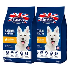 BUTCHER'S Natural&Healthy sausas maistas šunims su vištiena 20g (2 x 10kg)