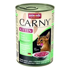 ANIMONDA Carny Kitten, skonis: jautiena, vištiena ir triušiena, 400 g 