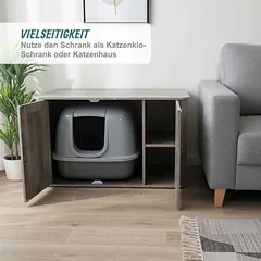 Kačių tualeto spintelė Relaxdays 10052193_695, Uždara, 85 × 50 × 49 cm — 3 nuotrauka
