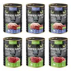 SUPER RAFI Cat Mix 2 skoniai 6x400g šlapias kačių maistas