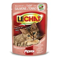 LeChat Pouch Adult Chunkies with Salmon and Tuna 100 g nuotrauka