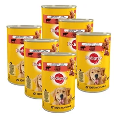 PEDIGREE Adult konservų dėžutė 6x400g - drėgnas šunų ėdalas su jautiena drebučiuose