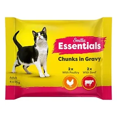 Smilla Essentials drėgnas maistas katėms, kąsneliai padaže, maišeliai