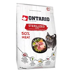 Ontario Cat Sterilised Lamb sausas maistas suaugusioms katėms sterilizuotoms su ėriena, 400 g