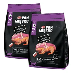 PAN MIŠKO Veršiena su krevetėmis katėms traškučiai S 2x400 g
