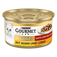Gourmet Gold Zarte Häppchen drėgnas maistas katėms, ekonominė pakuotė 48 x 85 g — 2 nuotrauka