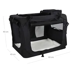 Augintinio transportavimo dėžė 60x40x40 cm juoda — 5 nuotrauka