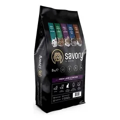 Savory sausas maistas sterilizuotoms katėms su ėriena ir vištiena, < 1,4 kg — 2 nuotrauka