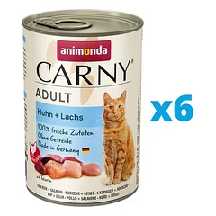 ANIMONDA Carny Adult rinkinys vištiena ir lašiša 6 x 400 g