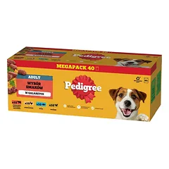 PEDIGREE Adult Pasirinkti skoniai želė 40x100g su jautiena, vištiena, žuvimi, paukštiena