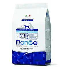 MONGE Medium Puppy sausas pašaras vidutinių veislių šuniukams su vištiena, 0,8 kg