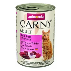 Animonda Carny Cat Adult su jautiena, kalakutiena ir krevetėmis, drėgnas maistas katėms 400 g