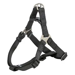TRIXIE Premium One Touch petnešos, S 40-50cm/15mm, juodos