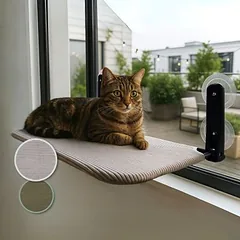 PiuPet® kačių lango gultas I kabantis I guolis katėms iki 20 kg I siurbtukai, Žalia — 2 nuotrauka