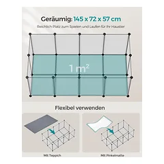 Aptvaras su dugno plokštėmis, plastikinis, 145x72x57 cm — 4 nuotrauka