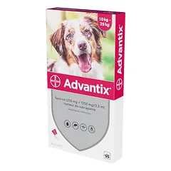 Advantix lašai nuo blusų ir erkių šunims nuo 10 iki 25 kg (4 pipetės)