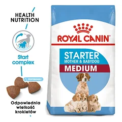 ROYAL CANIN Medium Starter Mother&Babydog 2x15 kg sausas maistas nėščioms ir žindančioms kalėms bei 4–8 savaičių amžiaus šuniukams, vidutinio dydžio veislių