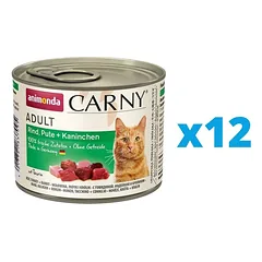 ANIMONDA Carny Adultrinkinys jautiena, kalakutiena ir triušiena 12 x 200 g