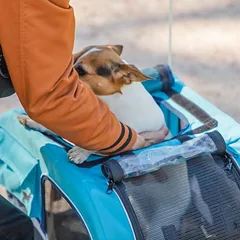 HAFENBANDE dviračio priekaba Cabby S su dviem jungtimis, Vidutiniams 11–25 kg — 4 nuotrauka