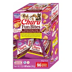 CHURU Fun Bites skanėstai su vištiena ir saldžia bulve šunims, 96 g