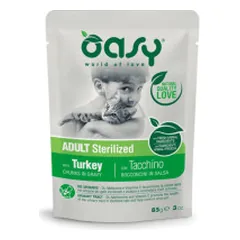 Oasy Adult Sterilized Turkey guliašas su kalakutiena suaugusioms sterilizuotoms katėms - Pet24