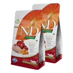 Farmina N&D Pumpkin feline Kiaulių, moliūgų ir pomegranatų NEUTERINUOTAS RECEPTAS 2x1,5kg