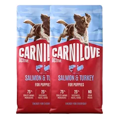 CARNILOVE Active Dog Salmon & Turkey Puppies 2x12 kg lašiša ir kalakutas, augantiems šuniukams