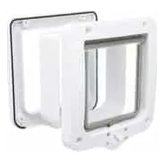 Trixie 4-Way Cat Flap katės durelės su tuneliu, baltos, 20 x 22 cm