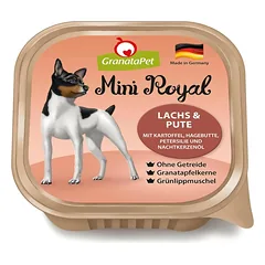 GranataPet Mini Royal & Turkey - be grūdų šlapias maistas mažų veislių šunims, su lašiša ir kalakutiena, Salmon / 11x150g — 2 nuotrauka