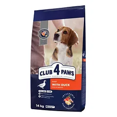 CLUB 4 PAWS PREMIUM Adult Medium breed Duck – sausas maistas vidutinių veislių šunims su antiena, 14kg
