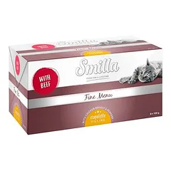 Smilla Fine Menu su gurmaniška šerdimi drėgnas maistas katėms 8 x 100 g