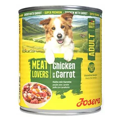 Josera Dog Meat Lovers Adult su vištiena ir morkomis, drėgnas maistas šunims 800 g