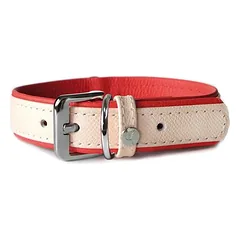 Das Lederband Hundehalsband Firenze rosy/rubyred