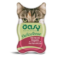 Oasy Delicatesse paštetas su vištienos kepenėlėmis suaugusioms katėms