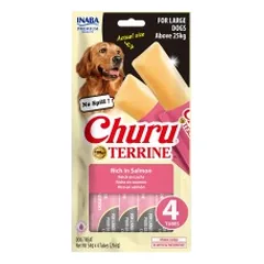 Churu Terrine skanėstas didelių veislių šunims su lašiša, 4 vnt.