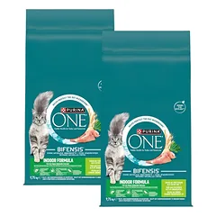 PURINA ONE Bifensis Indoor Formula Cat Turkey and Wheat 19,5 kg (2x9,75 kg) kalakutų ir kviečių, sausas maistas katėms, gyvenančioms namuose