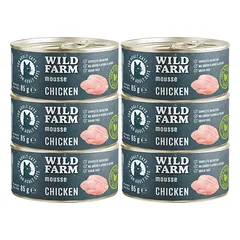 WILD FARM Mousse Chicken 6x85g - putėsiai be grūdų katėms