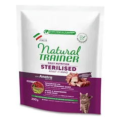 NATURAL TRAINER Cat adult Sterilised DUCK su antiena 0.3kg