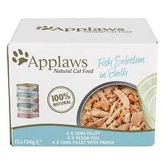 APPLAWS Applaws Cat Tin 12x156g Fish Selection in Broth Multipack