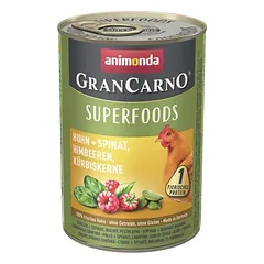 Animonda GranCarno Dog konservai Adult Superfood 6 x 400 g drėgnas maistas šunims