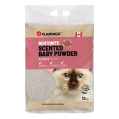 Flamingo Baby Powder bentonitinis sušokantis kraikas katėms - Pet24