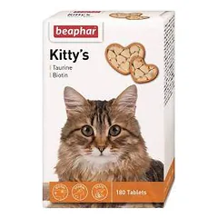 Vitaminizuotas maisto papildas - Beaphar KITTY'S + Taurinas + Biotinas, 180 tablečių.