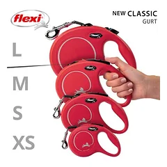 Flexi New Classic ritininis pavadėlis šunims XS (juosta) 3 m, raudonas parduotuvėje zooplus.de