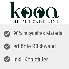 kooa uždaras kačių tualetas iš 90 % perdirbto plastiko, tamsiai žalia / smėlio spalvos — 4 nuotrauka