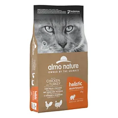 Almo Nature Holistic Cat Chicken with Turkey sausas maistas suaugusioms katėms, 12 kg