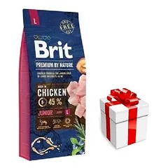 BRIT Premium By Nature Junior L 15kg + STAIGMENA ŠUNIUI