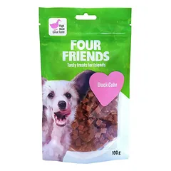 Four Friends Dog Treats Duck Cube antienos kubeliai, skanėstas šunims, 100 g