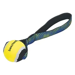 Beeztees Hundespielzeug Fetch Tennisball mit Schlaufe Otis blau/gelb