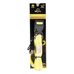Šviečiantis ir šviesą atspindintis antkaklis šunims, SEECURITY, nailoninis, USB, geltonas, 40 cm — 2 nuotrauka
