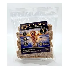 RDF-3002 REAL DOG SNACKS Jūrų ešerių odos juostelės 200g, 1 vnt. — 2 nuotrauka